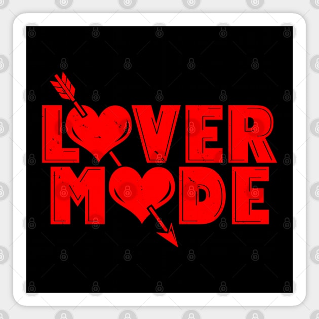 Lover Mode Funny Cool Vintage Valentine Gift Magnet by BoggsNicolas